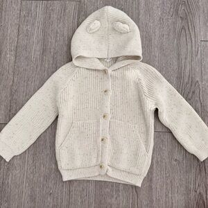 Jamie Kay OG Bear Knit Cardigan Pistachio Fleck Size 4 Years